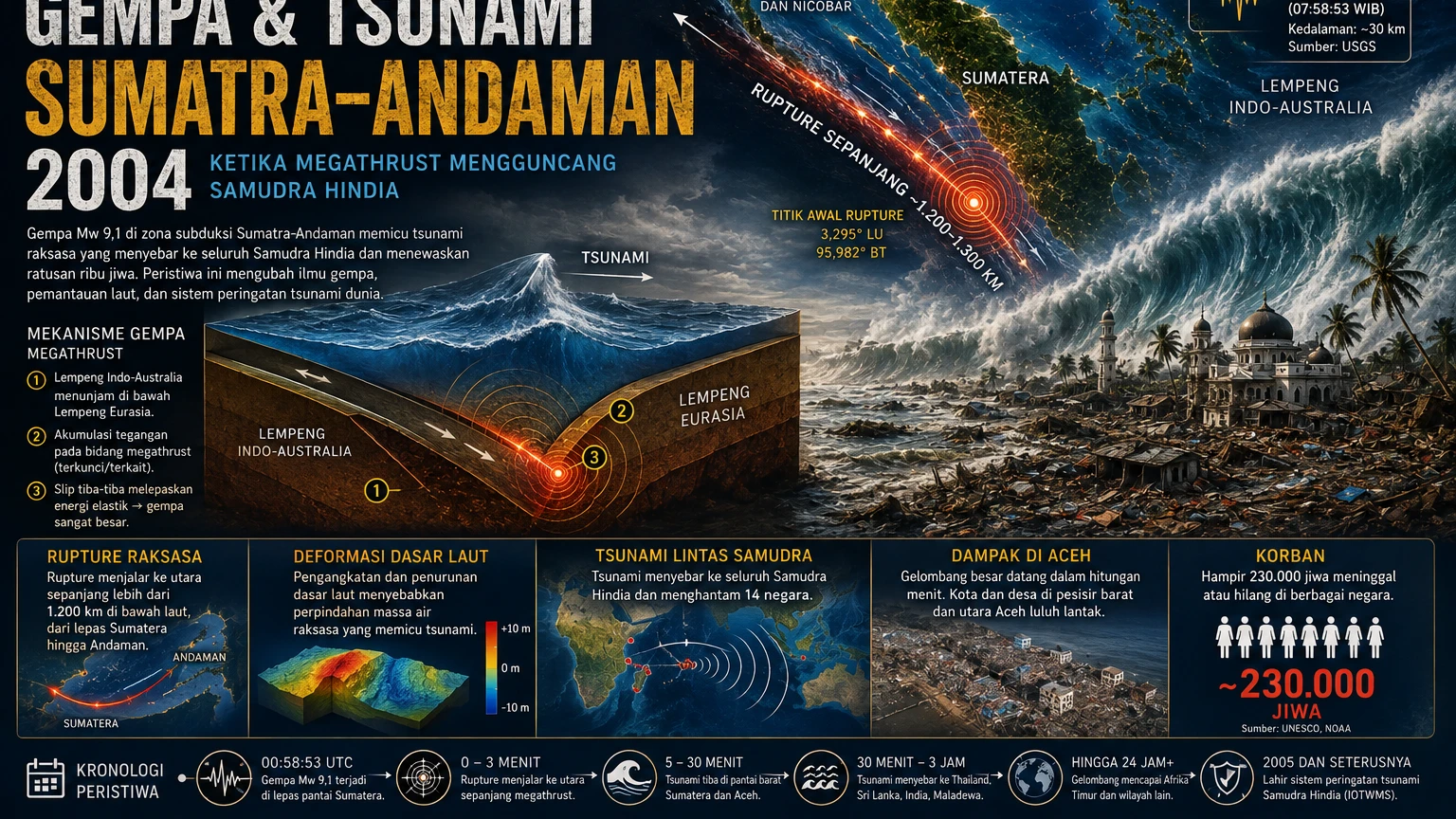 Gempa dan Tsunami Sumatra–Andaman 2004: Ketika Megathrust Mengguncang Samudra Hindia