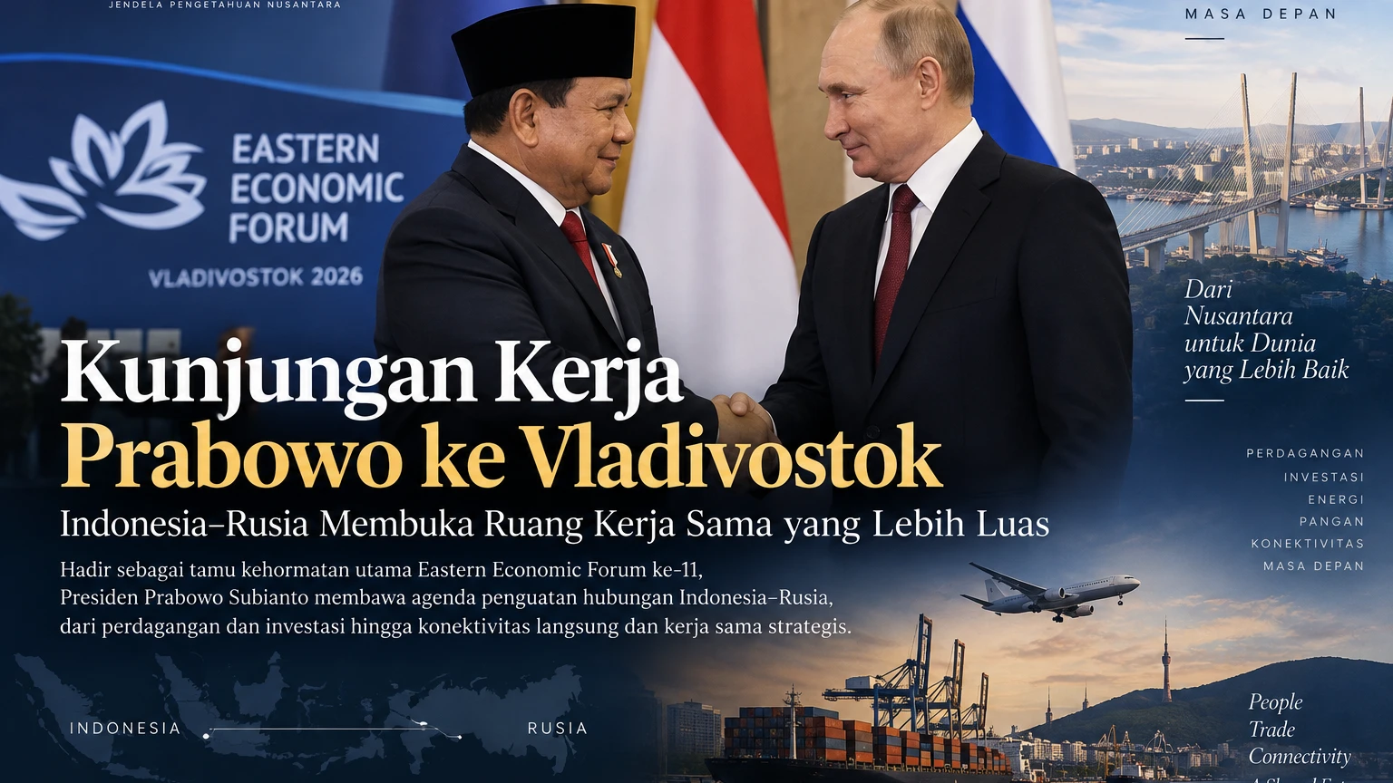 Kunjungan Kerja Prabowo ke Vladivostok: Indonesia–Rusia Membuka Ruang Kerja Sama yang Lebih Luas