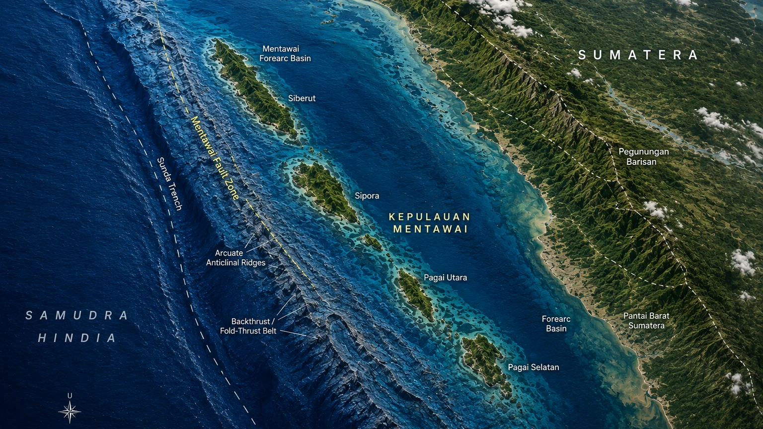 Mentawai Fault dan Struktur Forearc Sumatera: Sistem Patahan di Antara Megathrust dan Daratan Sumatera